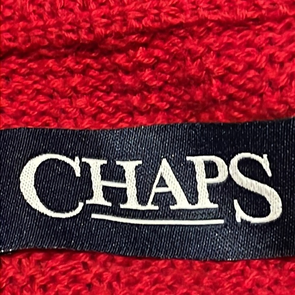 Vintage 1970 XL Chaps red long sleeve mock collar 1/4 zip pullover sweater - Picture 9 of 15